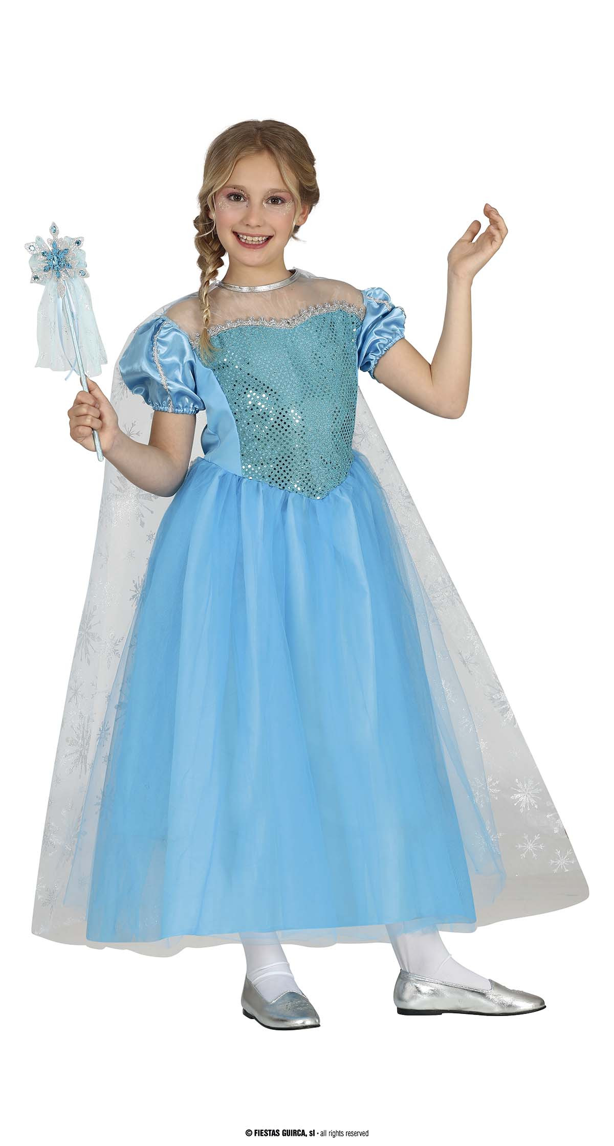 COSTUME CARNEVALE FROST PRINCIPESSA DEL GHIACCIO 3-4 ANNI VESTITO