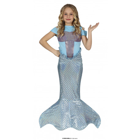 COSTUME CARNEVALE SIRENA BAMBINA 5/6 ANNI VESTITO LA SIRENETTA PER TRAVESTIMENTI A TEMA FIABE FAVOLE ARIEL NO ACCESSORI