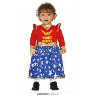 COSTUME CARNEVALE SUPERHEROINA PER TRAVESTIMENTI A TEMA WONDER WOMAN BABY 12/18 MESI SOLO VESTITO NO ACCESSORI