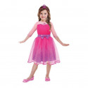 COSTUME CARNEVALE BARBIE PRINCESS ORIGINAL AMSCAN 3/5 ANNI VESTITO COMPLETO DI DIADEMA PER TRAVESTIMENTI DI CARNEVALE