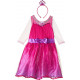 COSTUME CARNEVALE BARBIE PRINCESS ORIGINAL AMSCAN 3/5 ANNI VESTITO COMPLETO DI DIADEMA PER TRAVESTIMENTI DI CARNEVALE