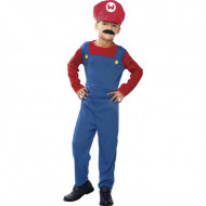 COSTUME CARNEVALE MACCHINISTA DI TRENO SUPERMARIO 5/6 ANNI VESTITO COMPLETO DI TUTA CON MAGLIA E CAPPELLO NO ACCESSORI