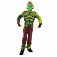 COSTUME CARNEVALE UOMO VERDE 10/12 ANNI MAGLIA IMBOTT.E PANTALONI PER TRAVESTIMENTI A TEMA INCREDIBILE HULK NO ACCESSORI