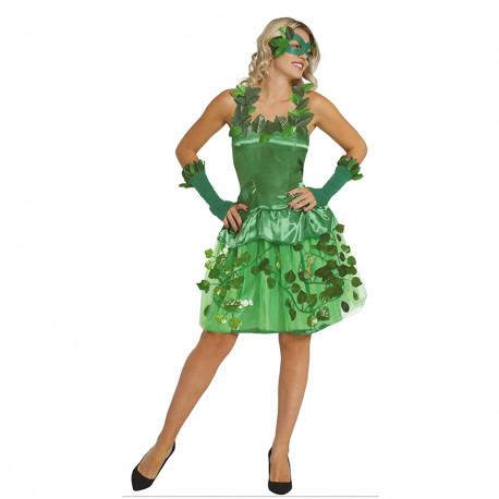 COSTUME CARNEVALE DONNA EDERA TG.M VESTITO VERDE MASCHERINA E GUANTI PER  TRAVESTIMENTI A TEMA NATURA NO ACCESSORI - Parole e Pensieri