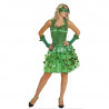 COSTUME CARNEVALE DONNA EDERA TG.M VESTITO VERDE MASCHERINA E GUANTI PER TRAVESTIMENTI A TEMA NATURA NO ACCESSORI