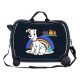 TROLLEY CAVALCABILE 4 RUOTE ABS BLU DALMATA CUCCIOLO LUCKY DISNEY ORIGINAL 50X38X20CM VALIGIA CABINA CHIUSURE A COMBINAZ