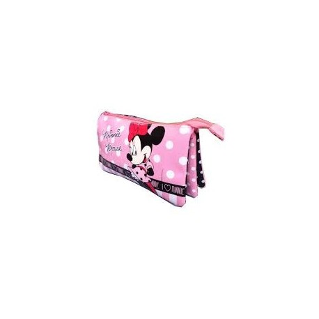 BUSTINA PORTAOGGETTI MINNIE & YOU DISNEY ORIGINAL ROSA 22X12X5CM.1 ZIP 3 SCOMPARTI