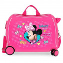 TROLLEY CAVALCABILE 4 RUOTE ABS MINNIE HAPPY HELPERS ORIGINAL 50X38X20CM VALIGIA DA CABINA C/TRACOLLA 2CHIUSURE A COMBIN