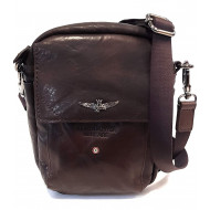 TRACOLLINA IN VERA PELLE AERONAUTICA MILITARE 19X15,5X7CM 1ZIP TESTA DI MORO MULTITASCHE+TASCHE CON ZIP OFFICIAL PRODUCT