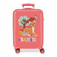 TROLLEY DA VIAGGIO BAMBI CORAL DISNEY ORIGINAL RIGIDO ABS 4 RUOTE 37X55X20CM VALIGIA DA CABINA CHIUSURA A COMBINAZIONI