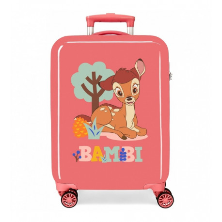 TROLLEY DA VIAGGIO BAMBI CORAL DISNEY ORIGINAL RIGIDO ABS 4 RUOTE 37X55X20CM VALIGIA DA CABINA CHIUSURA A COMBINAZIONI