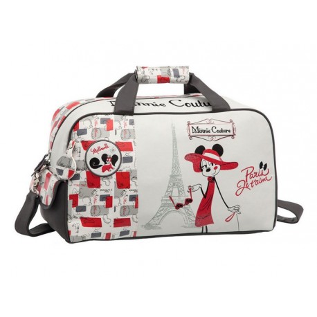 BORSA DA VIAGGIO CON TRACOLLA MINNIE COUTURE DISNEY ORIGINAL 100%PU.45X25X24CM.