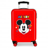 TROLLEY DA VIAGGIO MICKEY GET MOVING ROSSO ABS 4 DOPPIE RUOTE 37X55X20CM VALIGIA DA CABINA TOPOLINO 2 CHIUSURE A COMBIN