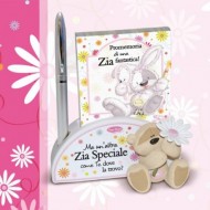 PORTA NOTEPAD & PENNA FIZZY MOON IN RESINA CON FRASE ZIA SPECIALE