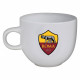 TAZZA MUG IN CERAMICA BIANCA AS ROMA 1927 LOGO GIALLO ROSSO CON MANICO 14X10X9CM PRODOTTO UFFICIALE DA GIEMME ITALY