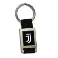 PORTACHIAVE FC JUVENTUS IN METALLO E STOFFA GANCIO IN ACCIAIO CON LOGO BIANCO JUVENTUS OFFICIAL PRODUCT GIEMME ITALY