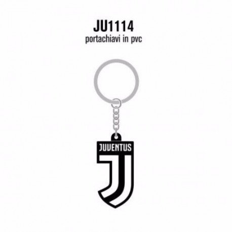 PORTACHIAVE FC JUVENTUS IN GOMMA SAGOMATA A FORMA DI LOGO E GANCIO IN ACCIAIO JUVENTUS OFFICIAL PRODUCT GIEMME ITALY