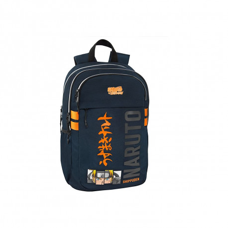 ZAINO ORGANIZZATO 3 ZIP URBAN BACKPACK COMIX ANIME NARUTO 38X40X20CM NERO SCUOLA VIAGGIO E TEMPO LIBERO PANINI ITALY