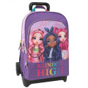 NEW RAINBOW HIGH ZAINO DOPPIO USO TROLLEY SCUOLA ORGANIZZATO STACCABILE PIEGHEVOLE 53X41X15CM 3 ZIP PANINI SCUOLA ITALY