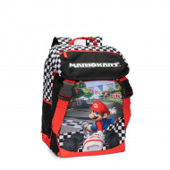 ZAINO SCUOLA ESTENSIBILE MARIOKART NINTENDO OFFICIAL 3 ZIP 45X30X11+7CM ROSSO NERO SUPERMARIO KART PANINI SCUOLA ITALY