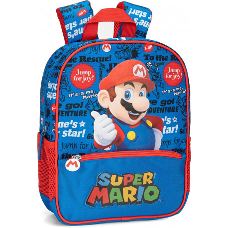 ZAINO ASILO SUPERMARIO BLU E ROSSO 30X22X10CM 2 ZIP ZAINETTO ORIGINALE NINTENDO DISTRIBUITO DA PANINI SCUOLA ITALY