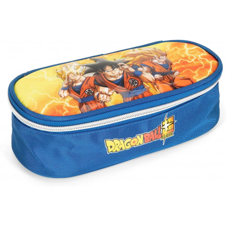 ASTUCCIO OVALE SCUOLA ORGANIZZATO DRAGONBALL SUPER OFFICIAL 23X11X9,5CM 1 ZIP E PATTINA PORTAPENNE PANINI SCUOLA ITALY