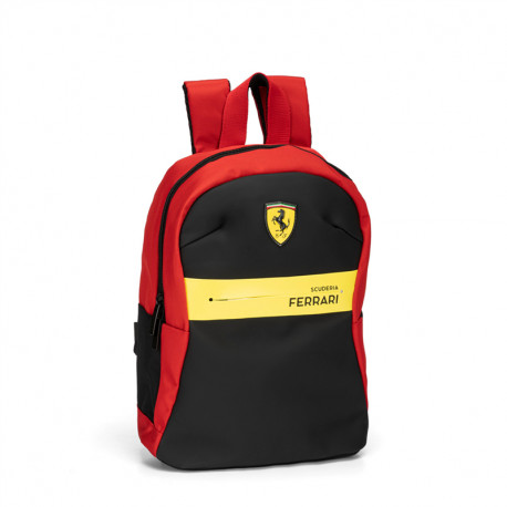 ZAINO ASILO SCUDERIA FERRARI KIDS ROSSO NERO E GIALLO CON LOGO ZAINETTO 30X24X10CM 1 ZIP+TASCA C/ZIP PANINI SCUOLA ITALY