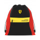 ZAINO A SACCA COULISSE CON SPALLACCI TASCA ESTERNA CON ZIP SCUDERIA FERRARI ROSSO O NERO 40X34CM DA PANINI SCUOLA ITALY