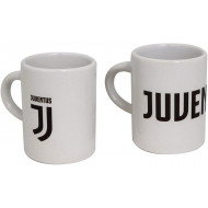 SET 2 TAZZINE DA CAFFÈ IN CERAMICA FC JUVENTUS OFFICIAL PRODUCT THIS IS OUR HOME TAZZE BIANCHE CON LOGO 7X5+2,5CM MANICO