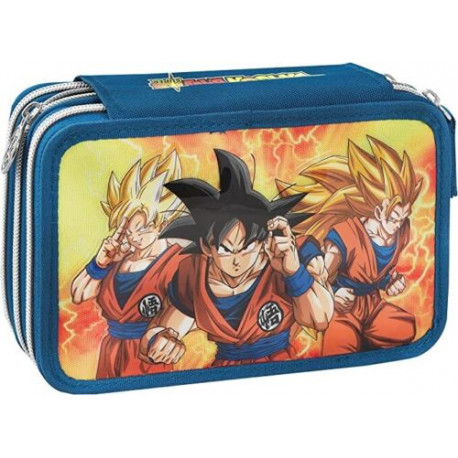 ASTUCCIO CORREDO SCUOLA 3 ZIP A LIBRO DRAGONBALL SUPER CONTENUTO 44PZ PASTELLI GIOTTO + ACCESSRI PANINI SCUOLA ITALY