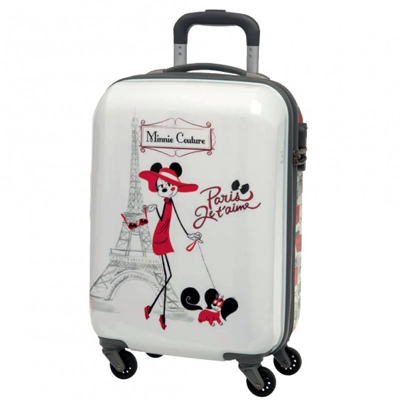 TROLLEY ABS 36X55X20CM.4 RUOTE MINNIE COUTURE DISNEY ORIGINAL CHIUSURA CON  COMBINAZIONE BAGAGLIO A MANO