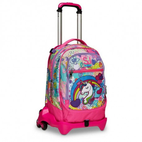 ZAINO SCUOLA TROLLEY JACK 3WD SJ GANG MAGICFLIP GIRL ZAINO CON TROLLEY SGANCIABILE 3RUOTE 37X51X27CM SEVEN JUNIOR ITALY