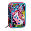 ASTUCCIO SCUOLA 3 ZIP A LIBRO SJ GANG GLEAMLED GIRL 44PZ.PENNA CANCELLABILE CARIOCA+COLORI+ACCESSORI SEVEN JUNIOR ITALY