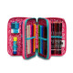 ASTUCCIO SCUOLA 3 ZIP A LIBRO SJ GANG GLEAMLED GIRL 44PZ.PENNA CANCELLABILE CARIOCA+COLORI+ACCESSORI SEVEN JUNIOR ITALY