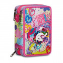 ASTUCCIO SCUOLA 3 ZIP A LIBRO UNICORNO SJ GANG MAGICFLIP GIRL 44PZ.2PENNE CANCELLABILI CARIOCA+COLORI+ACCESSORI SJ ITALY