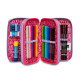 ASTUCCIO SCUOLA 3 ZIP A LIBRO UNICORNO SJ GANG MAGICFLIP GIRL 44PZ.2PENNE CANCELLABILI CARIOCA+COLORI+ACCESSORI SJ ITALY