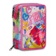 ASTUCCIO SCUOLA 3 ZIP A LIBRO UNICORNO SJ GANG MAGICFLIP GIRL 44PZ.2PENNE CANCELLABILI CARIOCA+COLORI+ACCESSORI SJ ITALY