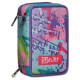 SCHOOL PACK ZAINO SCUOLA ORGANIZZATO 30X42X20CM 30LT+ASTUCCIO 3 ZIP A LIBRO 44PZ SJ GANG EVER SWITIE GIRL SEVEN ITALY