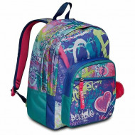 SCHOOL PACK ZAINO SCUOLA ORGANIZZATO 30X42X20CM 30LT+ASTUCCIO 3 ZIP A LIBRO 44PZ SJ GANG EVER SWITIE GIRL SEVEN ITALY