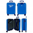 TROLLEY DA VIAGGIO ABS 4 DOPPIE RUOTE CABINA REEBOK MAVERYCK AZZURRO 55X38X20CM VALIGIA BAGAGLIO A MANO OFFICIAL PRODUCT