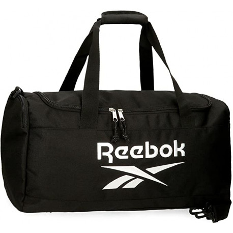 BORSA DA VIAGGIO REEBOK BOSTON NERO 55X28,5X21CM 1 ZIP BORSONE DA PALESTRA PISCINA CALCIO TEMPO LIBERO OFFICIAL PRODUCT