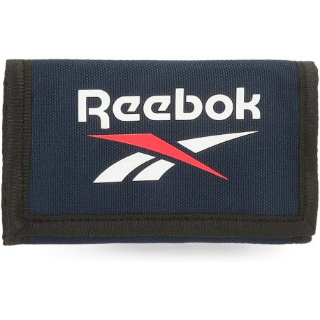 PORTAFOGLIO A STRAPPO REEBOK BOSTON BLU 8X13X2,5CM TASCA ZIP PORTAMONETE E PORTADOCUMENTI VALLET PURSE OFFICIAL PRODUCT