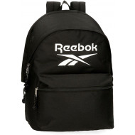 ZAINO 2 CERNIERE REEBOK BOSTON NERO 31X44X18CM 2 ZIP PORTA PC E TABLET TASCA CON ZIP PER SCUOLA LAVORO E TEMPO LIBERO