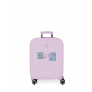 TROLLEY DA VIAGGIO ABS 4 DOPPIE RUOTE ENSÒ CUTE GIRL LILLA VALIGIA BAGAGLIO A MANO 39X57X20CM 2CHIUSURE A COMB.3A.GARANZ