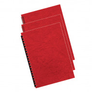 RISMA A4 100 FOGLI CARTONCINO GOFFRATO ROSSO COPERTINA PER RILEGATURE 250GR BINDING COVERS RED FELLOWES LEONARDO ITALY