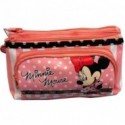 MINNIE & YOU DISNEY ORIGINAL BUSTINA NECESSARY 3 CERNIERE + BOTTONE PORTAOGGETTI ROSA.20,5X10,5X8,5