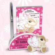 NOTEPAD IN RESINA & PENNA REGALO FIZZY MOON CON FRASE INSIEME A TE TUTTO E PIU BELLO... GRAZIE
