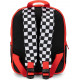 ZAINETTO ASILO MARIOKART ROSSO BIANCO E NERO A SCACCHI ZAINO 30X23X10CM 2 ZIP NINTENDO SUPERMARIO PANINI SCUOLA ITALY