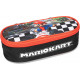 ASTUCCIO SCUOLA OVALE ORGANIZZATO MARIOKART ROSSO SCACCHI BIANCONERI 23X7X9CM 1ZIP OFFICIAL NINTENDO PANINI SCUOLA ITALY