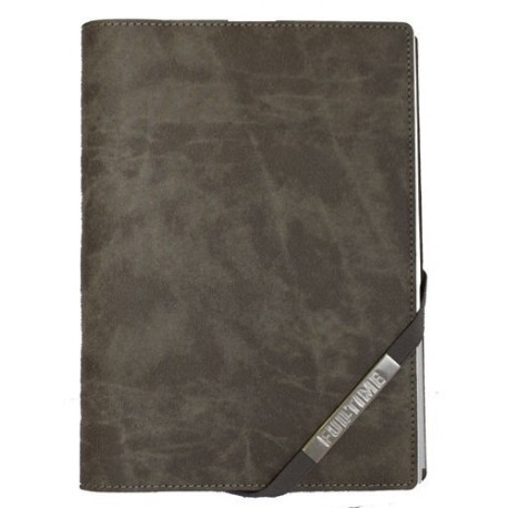 AGENDA GIORNALIERA 2015 IN PELLE COLORE TORTORA F.TO. 14,5X20,5CM.C/ELASTICO ANGOLARE BLOCCO MOBILE RICAMBIABILE